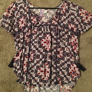 Francesca’s Boho Tassel-Tie Top